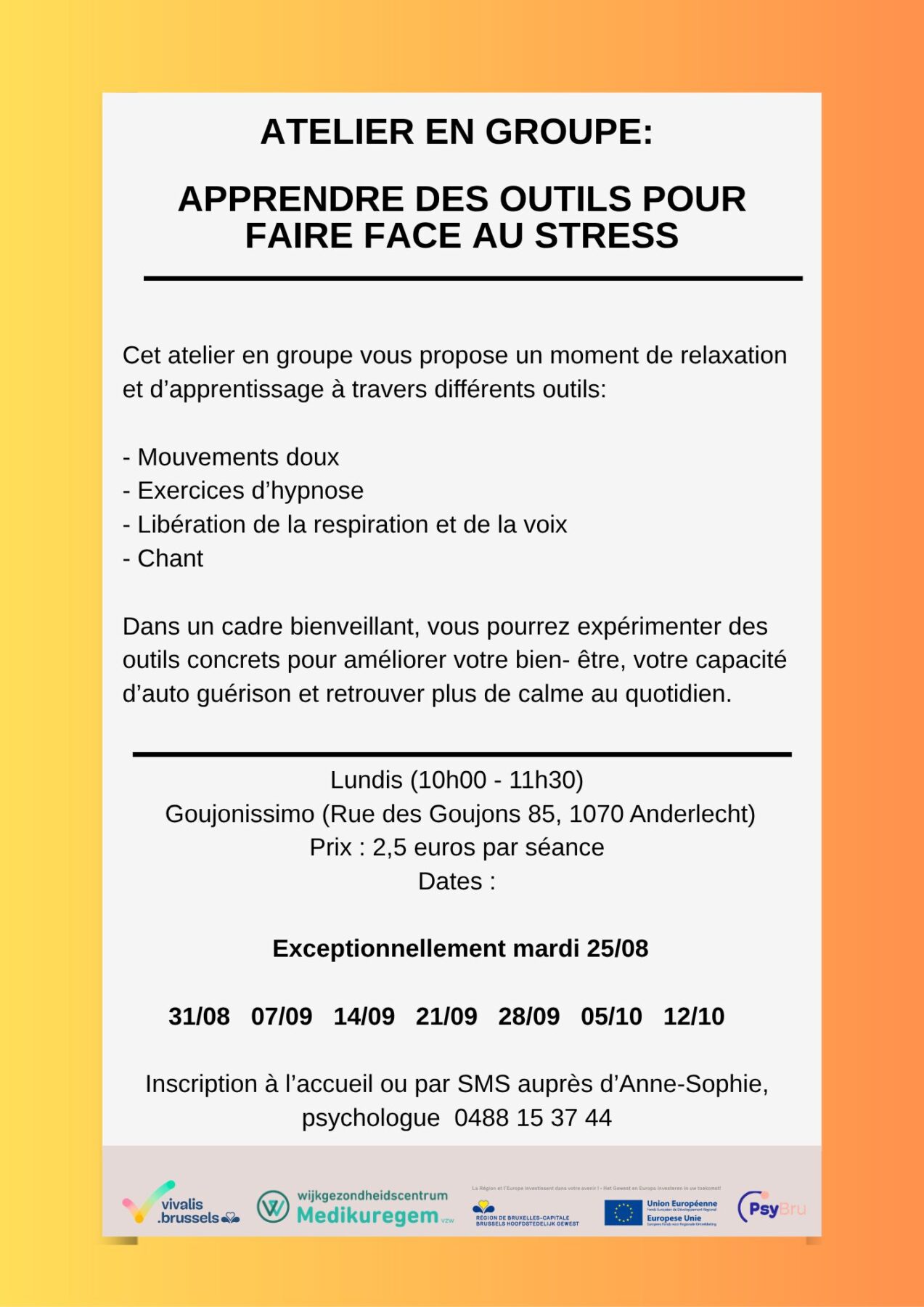 Apprendre des outils pour faire face au stress